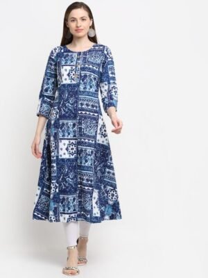 KALINI Women Blue Printed Kurta