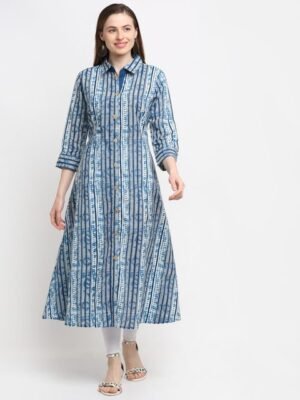 KALINI Women Blue Printed Kurta