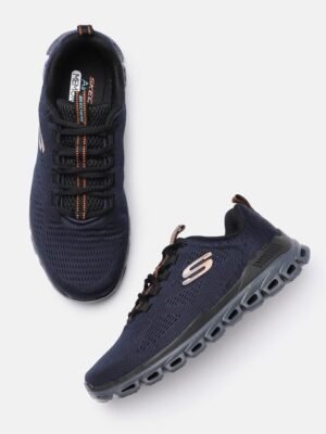 Skechers Men Navy Blue GLIDE-STEP - FASTEN UP Sneakers