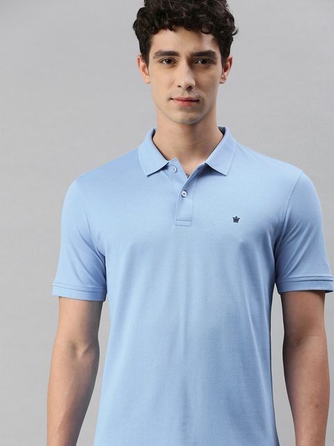 LOUIS PHILIPPE Printed Men Polo Neck Blue T-Shirt - Buy LOUIS