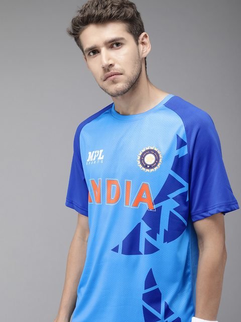 MPL SPORTS Men Blue Team India T20 World Cup Stadium Jersey T-shirt
