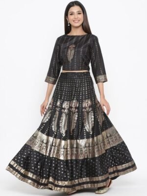 Juniper Black & Gold Ready to Wear Lehenga Choli Set