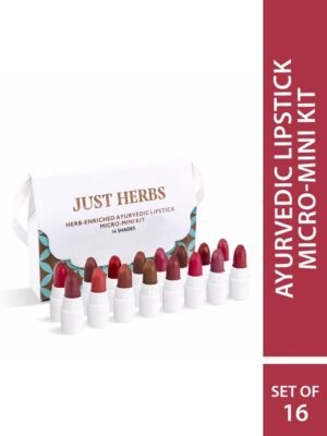 Just Herbs Ayurvedic Matte Lipstick Micro-Mini Trial Kit Set Of 16