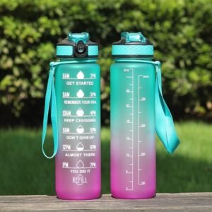 Gradient color graduated water bottle