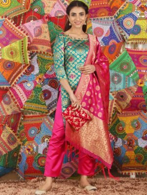 new art silk emrodery kurti for women