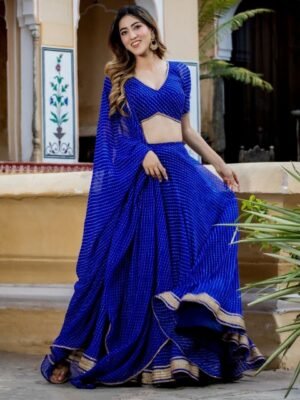 FABPIXEL Printed Semi-Stitched Lehenga & Unstitched Blouse With Dupatta