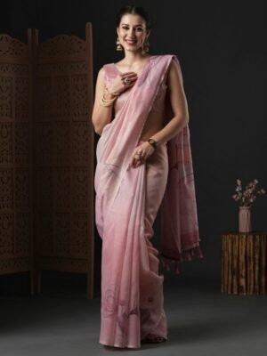 Anouk Floral Printed Organza Saree