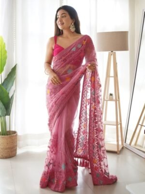 Anouk Paisley Net Saree