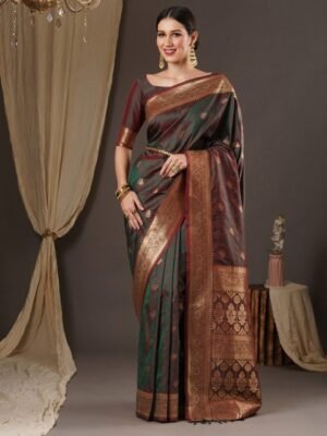 Anouk Woven Design Zari Banarasi Saree