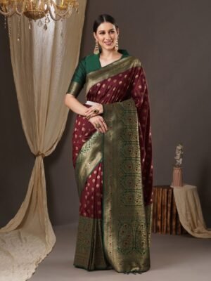 Anouk Woven Design Zari Banarasi Saree