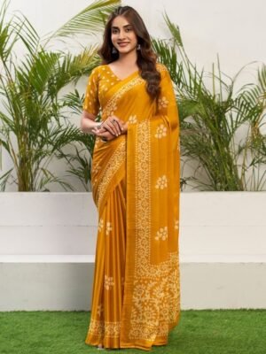 KALINI Batik Pure Chiffon Bagru Saree