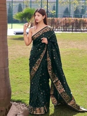 KALINI Floral Woven Design Zari Banarasi Saree