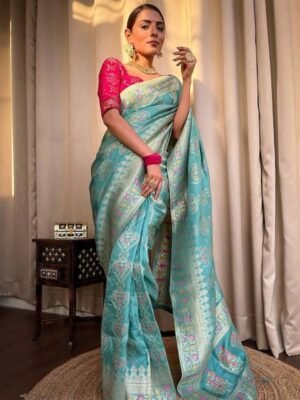 KALINI Woven Design Zari Banarasi Saree