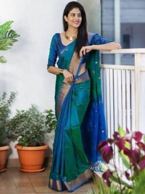 KALINI Woven Design Zari Silk Cotton Banarasi Saree