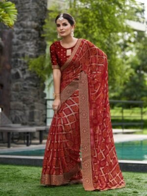 Mitera Ethnic Motifs Printed Pure Georgette Saree