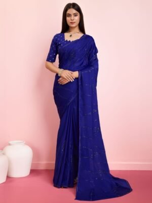 Mitera Sequinned Embellished Pure Chiffon Saree