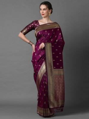 Mitera Woven Design Zari Silk Blend Banarasi Saree