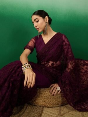 Sangria Embroidered Saree