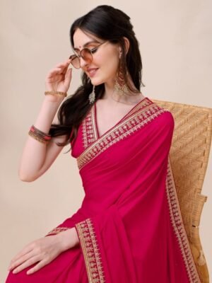 Sangria Embroidered Saree With Blouse