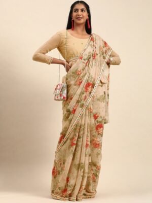 Sangria Women Beige Sarees