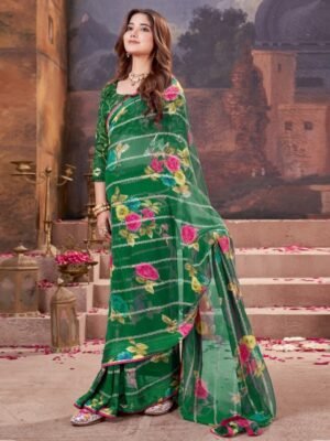 Saree mall Floral Printed Pure Georgette Sarees