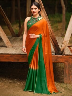 Saree mall Ombre Sequinned Pure Chiffon Sarees