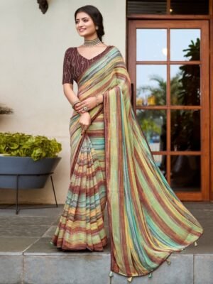 Saree mall Pure Chiffon Ethnic printed daily wear Sarees