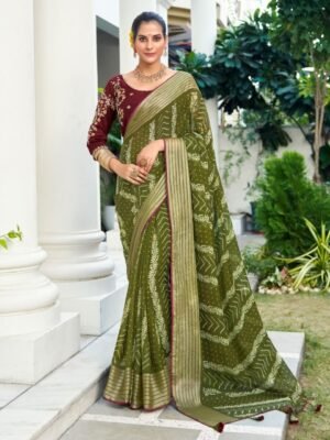 Saree mall Tie and Dye Pure Chiffon Sarees