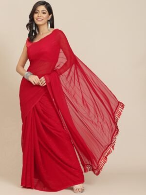 Tikhi Imli Red Striped Saree