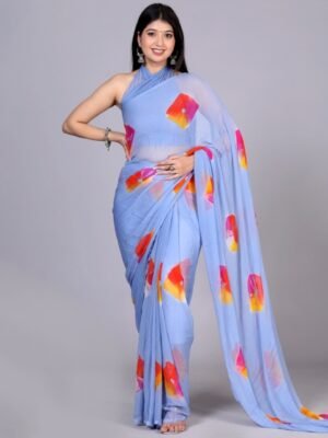 VL SAREES Bandhani Printed Pure Chiffon Bandhani Saree