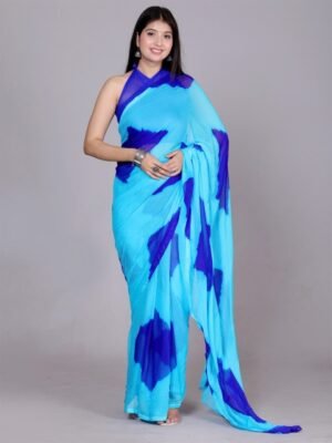 VL SAREES Dyed Pure Chiffon Saree