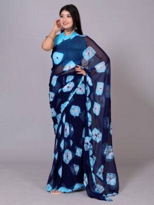 VL SAREES Pure Chiffon Bandhani Saree