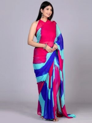 VL SAREES Pure Chiffon Leheriya Saree