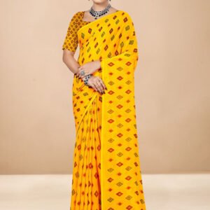 Anouk Rustic Ethnic Motifs Poly Georgette Saree
