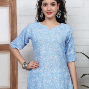 Anouk Rustic Floral Printed V-Neck Kurti