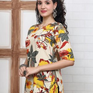 Anouk Rustic Floral Printed V-Neck Kurti