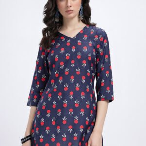 Anouk Rustic Floral Printed V-Neck Kurti
