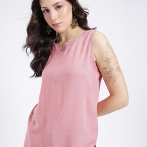 Anouk Rustic Horizontal Striped Straight Sleeveless Kurti