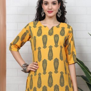 Anouk Rustic Paisley Printed V-Neck Kurti