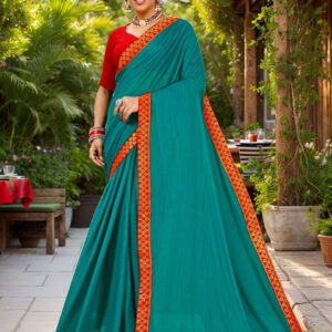 Anouk Rustic Patchwork Woven Design Border Saree