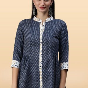 Anouk Rustic Printed Mandarin Collar Tunics