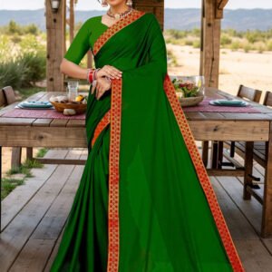 Anouk Rustic Woven Design Border Patchwork Saree