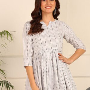 HIVA TRENDZ Striped Printed Tunic