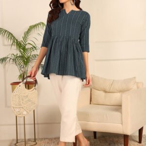 HIVA TRENDZ Striped Printed Tunic