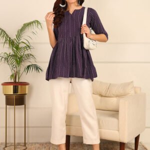 HIVA TRENDZ Striped Printed Tunic