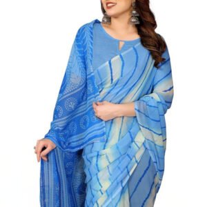 STYLE MODA Leheriya Poly Georgette Saree