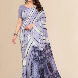 STYLE MODA Striped Poly Georgette Saree