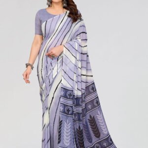 STYLE MODA Striped Poly Georgette Saree